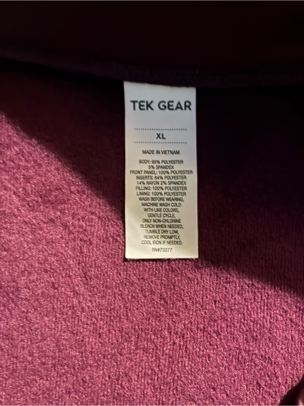 tek gear Quilted Panel Hooded Puffer Jacket - Plum - Picture 2 of 3